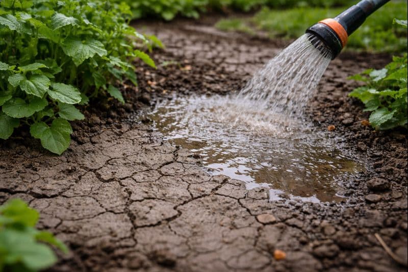 Dlaczego ziemia w ogrodzie twardnieje i przestaje wchłaniać wodę